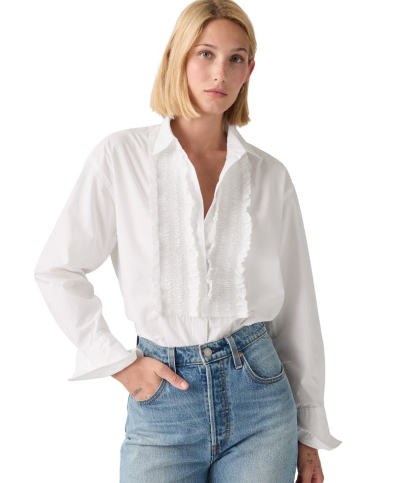 Premium Women's Harlie Tuxedo Boyfriend Shirt