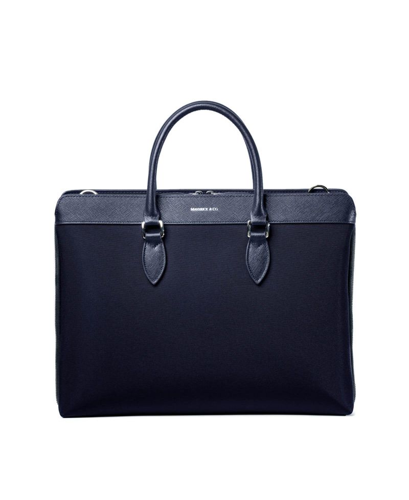 Men's Alpha Leather Trimmed Briefcase