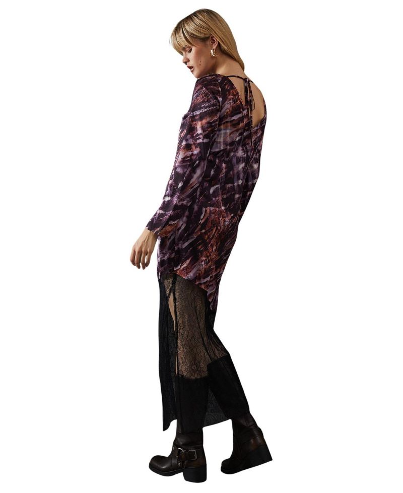 Women's Column Lace Panel Midi Dress