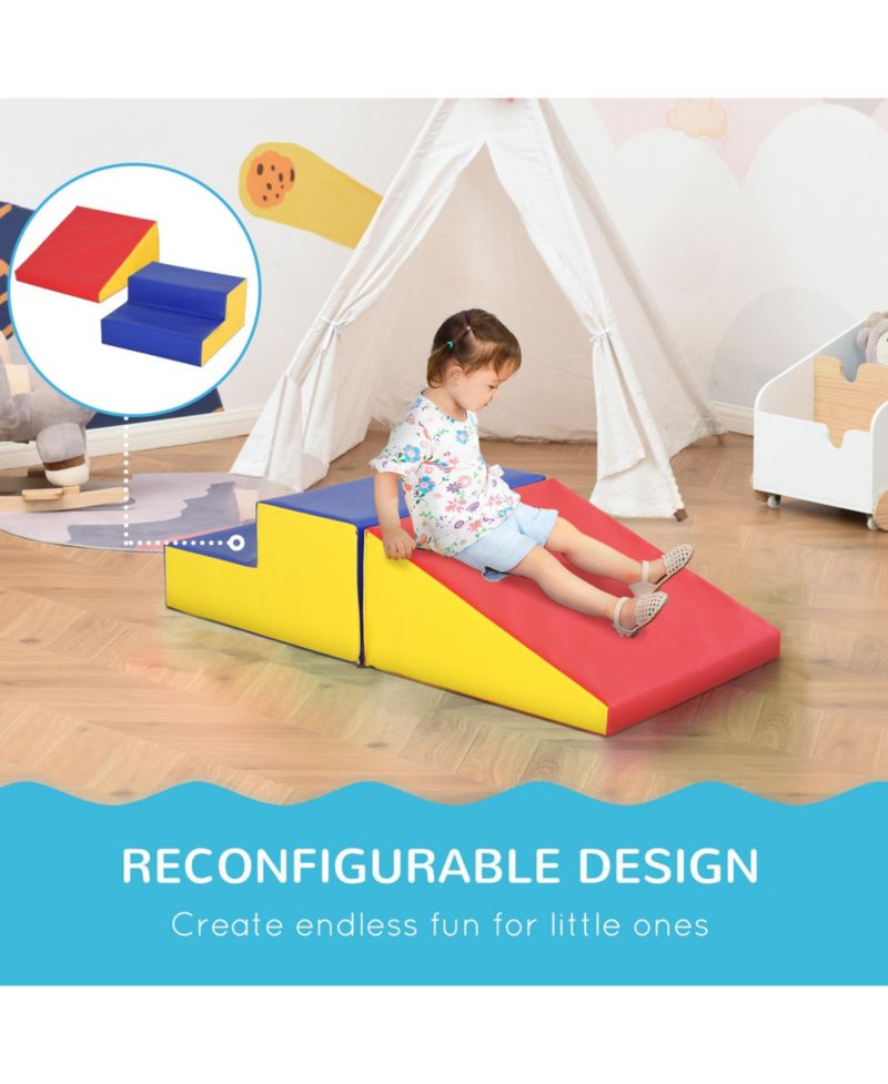 2 Piece Plush Soft Kids Playset, Climb, Crawl, Multi-color