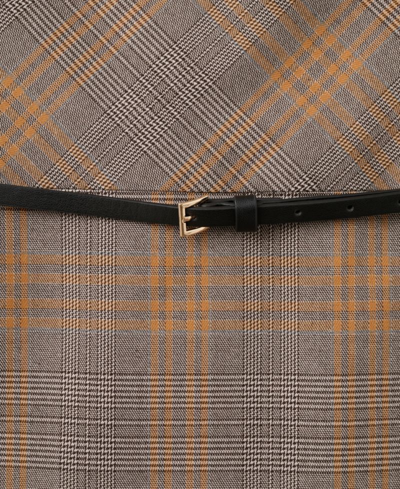 Women's Check Belt Dress