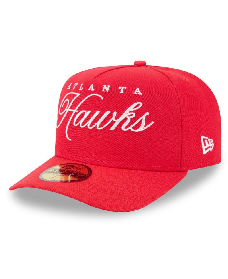 Men's Red Atlanta Hawks 2025 NBA Draft A-Frame 59FIFTY Fitted Hat