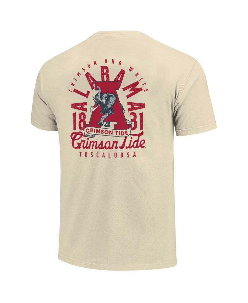 Men's Cream Alabama Crimson Tide Comfort Colors Mascot Overlay T-Shirt