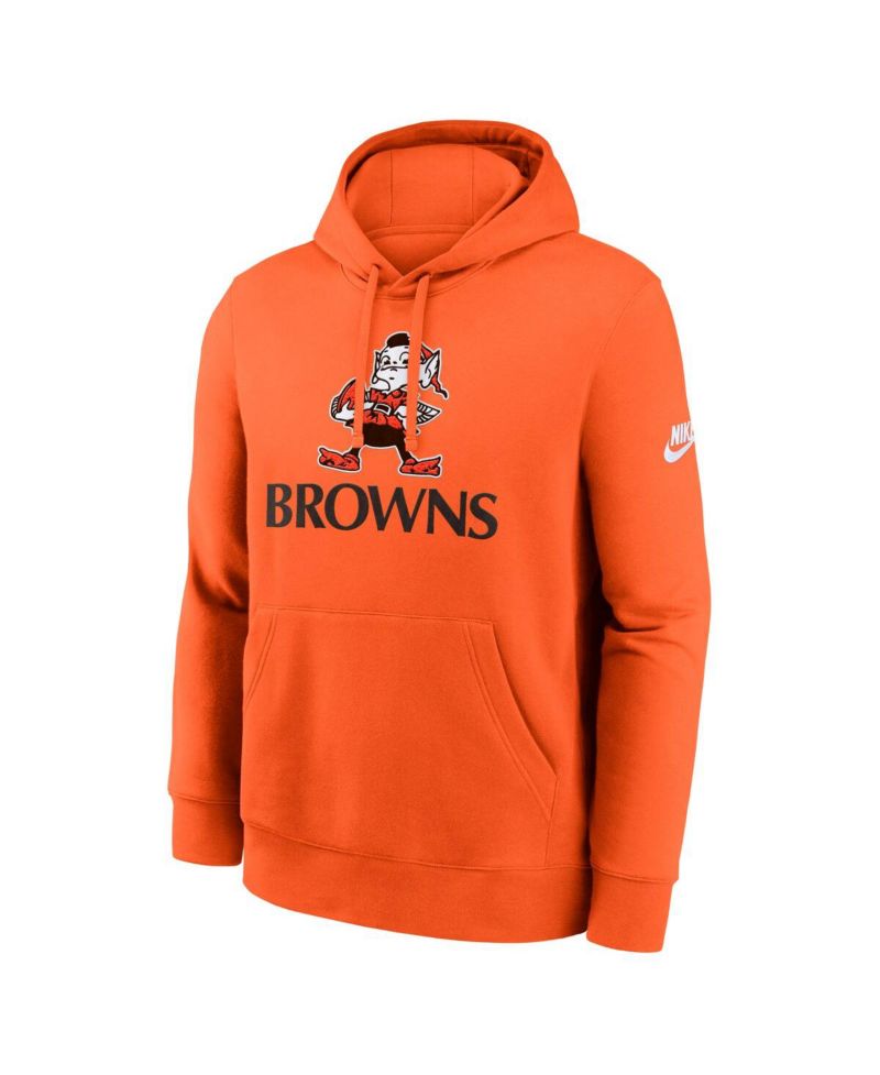 Men's Orange Cleveland Browns Best Season Rewind Club Pullover Hoodie