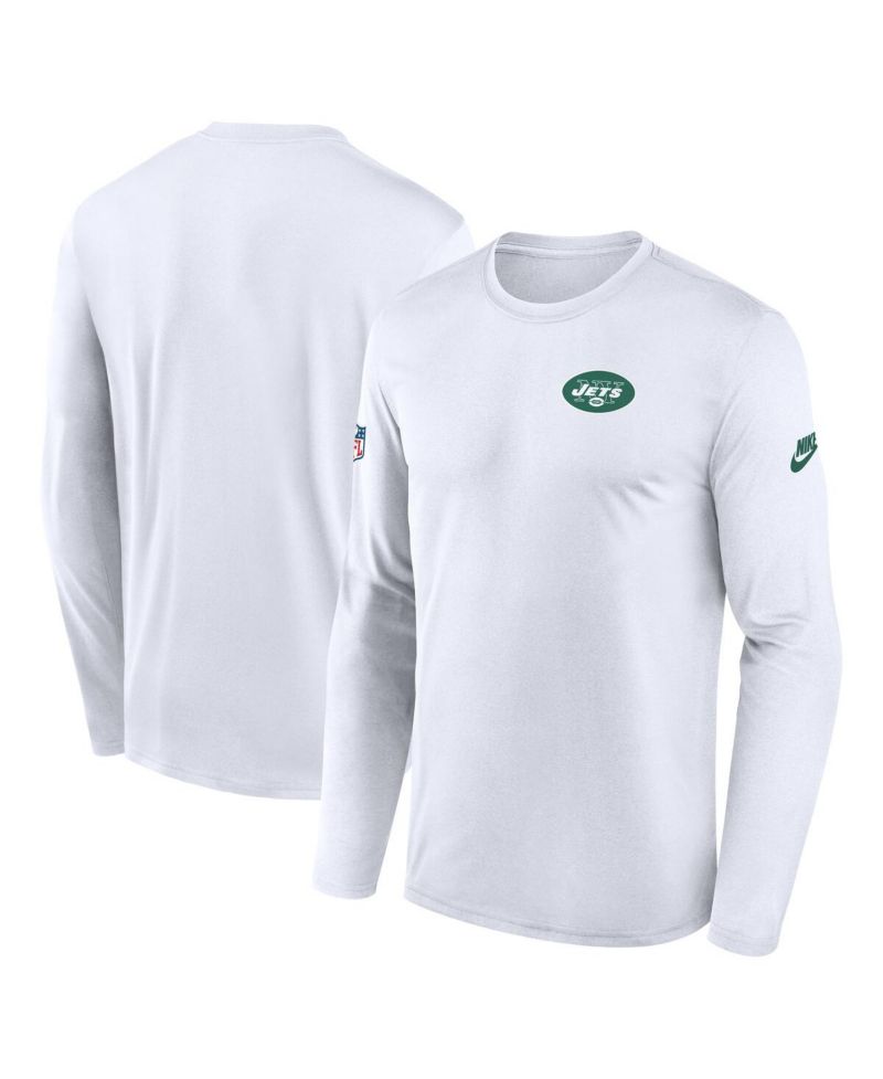 Men's White New York Jets Legend Small Logo Performance Long Sleeve T-Shirt