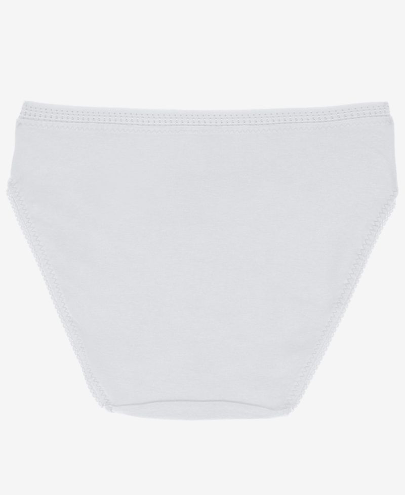 Women's Cabana Cotton-Blend Hi-Cut Brief Crochet Trim Panty, 3-Pack