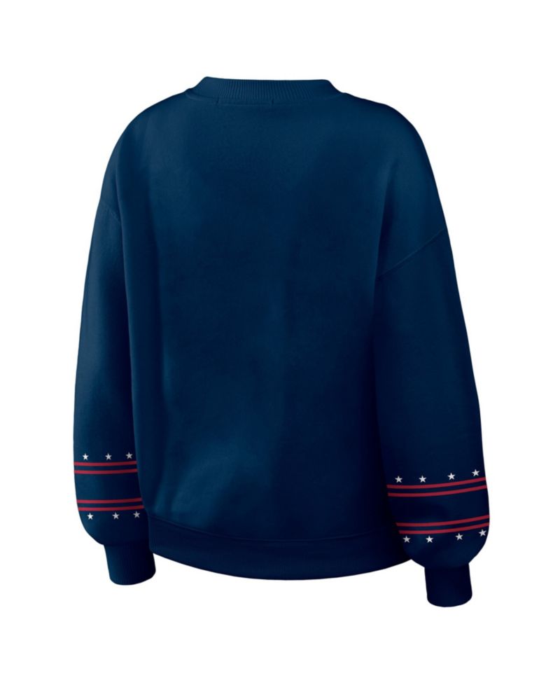 Women's Navy Chicago Cubs Americana Heavyweight Fleece Sweatshirt