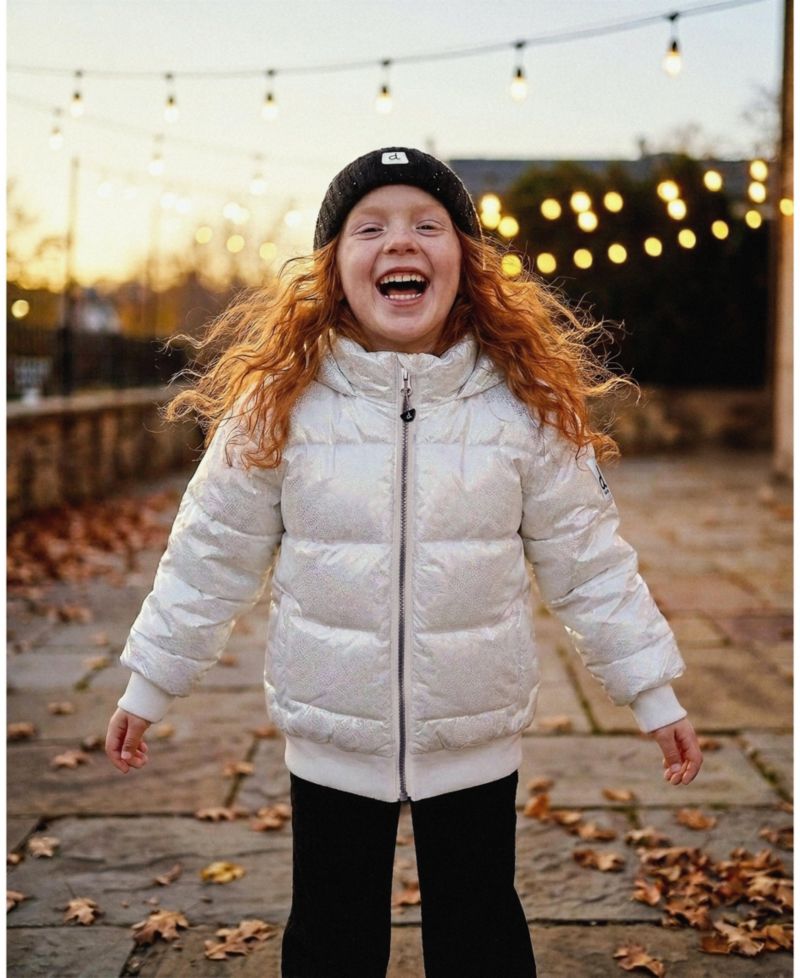 Little and Big Girl Winter Puffy Jacket Glitter