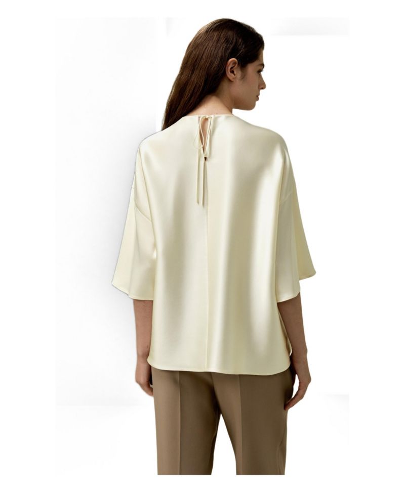 Women's Relaxed Silk Crewneck Blouse