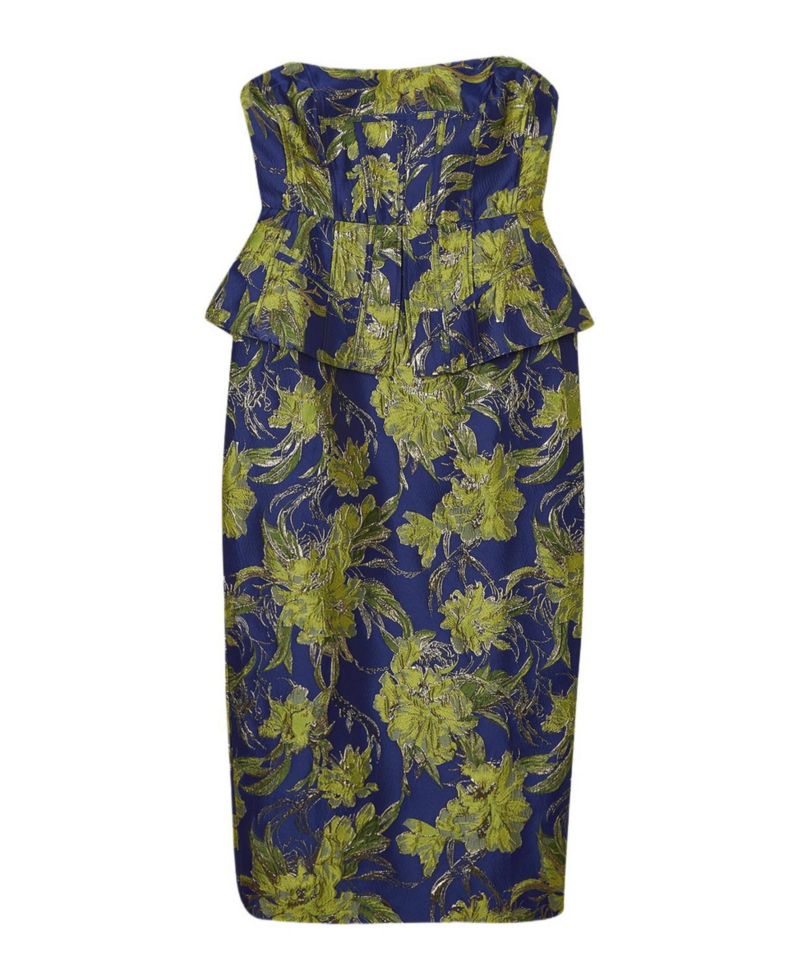 Women's Floral Jacquard Midi Pencil Dress