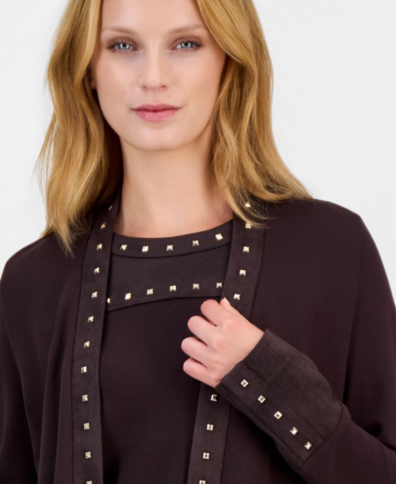 Women's Open-Front Long-Sleeve Cardigan