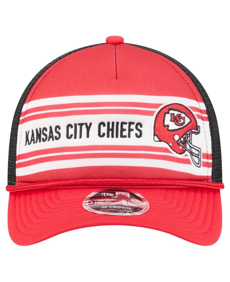 Men's Red Kansas City Chiefs Linear A-Frame 9FORTY Adjustable Hat