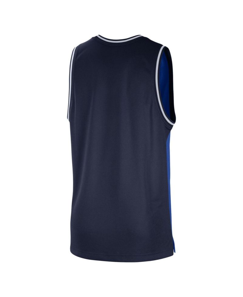 Men's Blue, Navy Dallas Mavericks Courtside Versus Force Split DNA Performance Mesh Tank Top