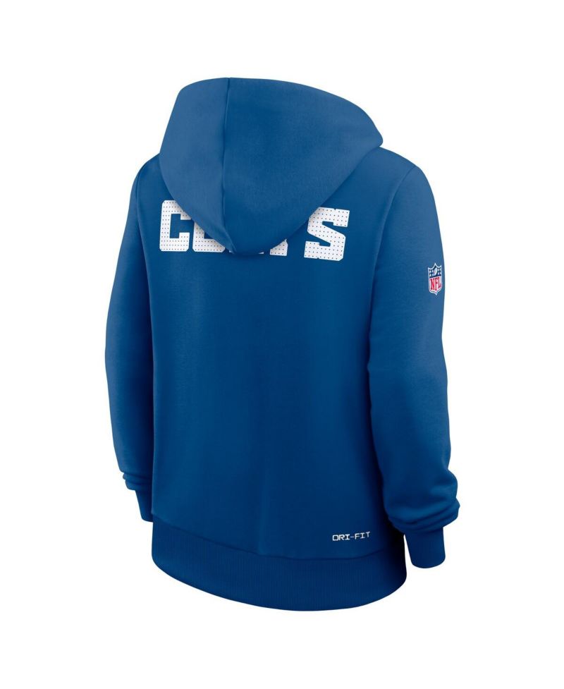 Women's Royal Indianapolis Colts Sideline Standard Issue Initial Home Dri-FIT Hoodie