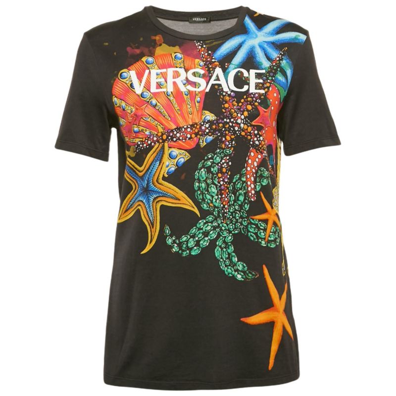 Women's Starfish Print Jersey Crew Neck T-Shirt