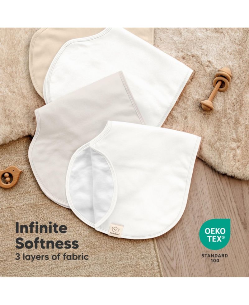 4pk Hallo Baby Burp Cloths, Cotton Burp Cloth for Girls, Boys, Soft & Absorbent Burping Cloths