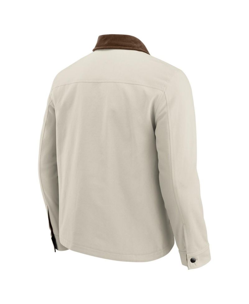 Men's NFL x Darius Rucker Collection by Tan New York Giants Midweight Canvas Full-Button Jacket