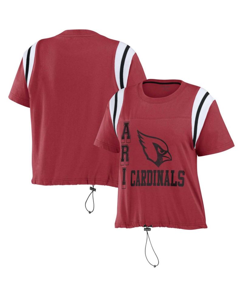 Women's Cardinal Arizona Cardinals Cinched Color Block T-Shirt
