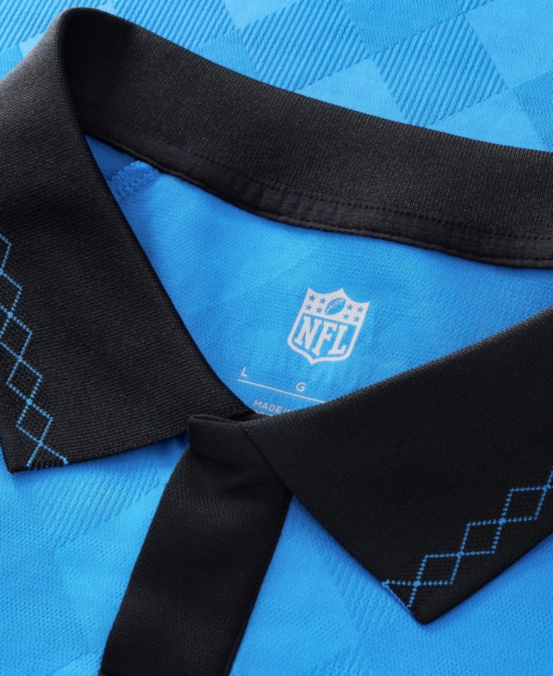 Big Boys and Girls Blue Carolina Panthers Football x Football Collared Fan Jersey