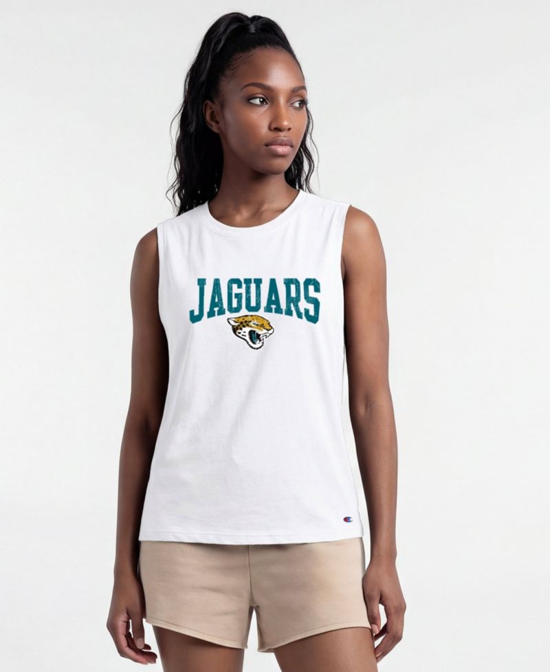 Women's Jacksonville Jaguars Distressed Crewneck Muscle Tank