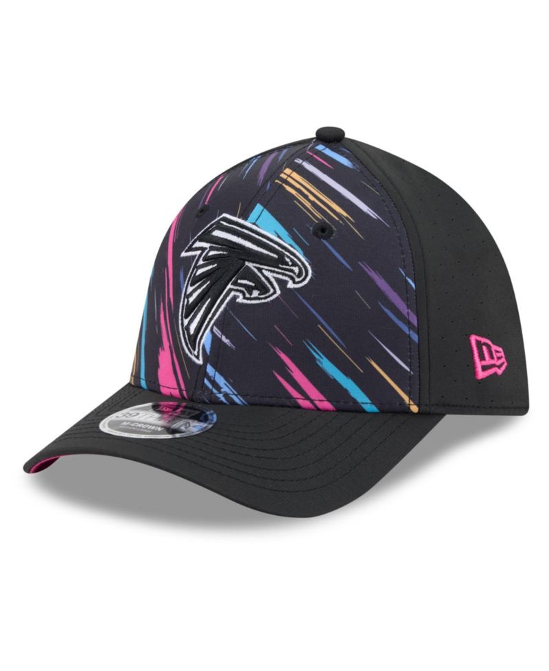 Men's Black Atlanta Falcons 2026 NFL Cruical Catch 39THIRTY M-Crown Stretch Hat