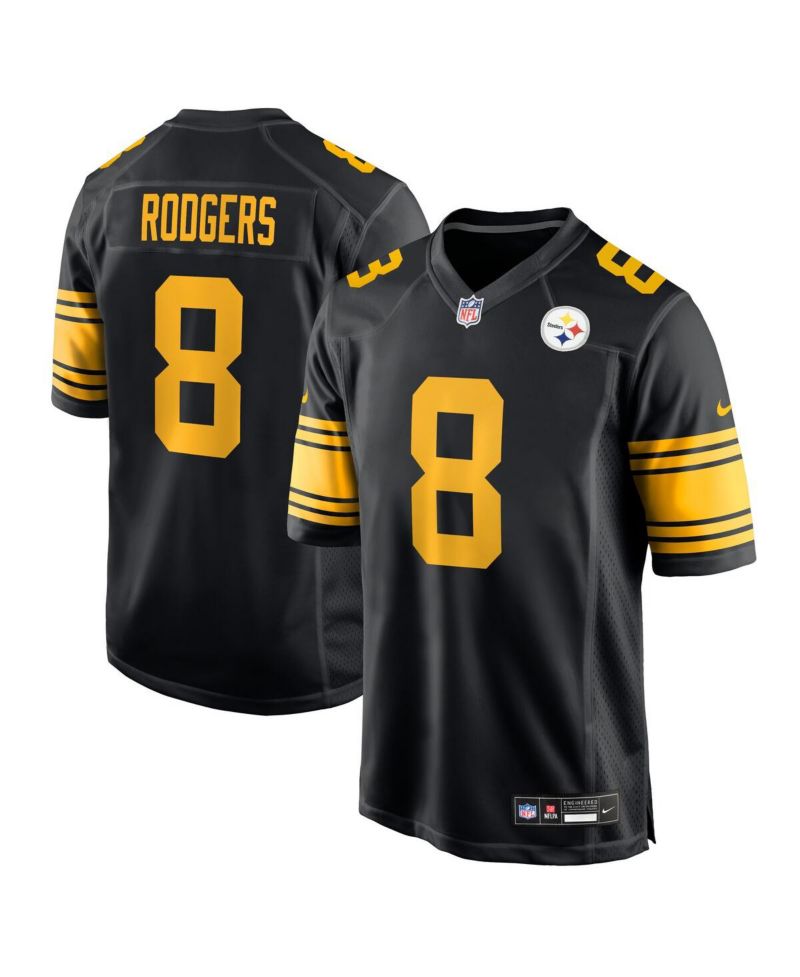 Men's Aaron Rodgers Black Pittsburgh Steelers Alternate Game Jersey