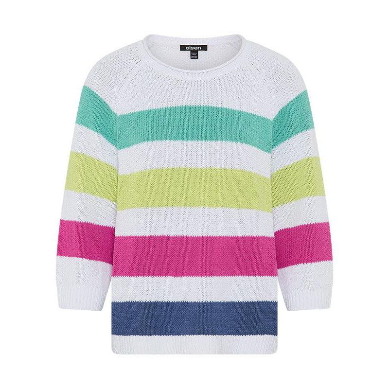 Women's Stripe Tape Yarn Sweater