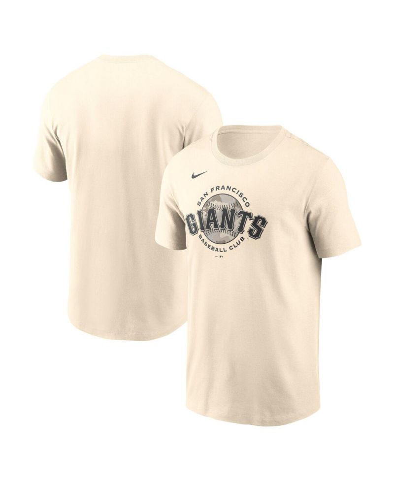 Men's Cream San Francisco Giants Camo Logo T-Shirt