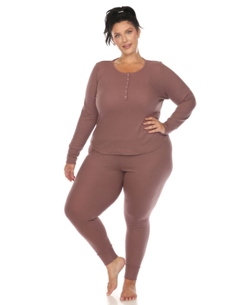 Plus Size Waffle Pajama Set