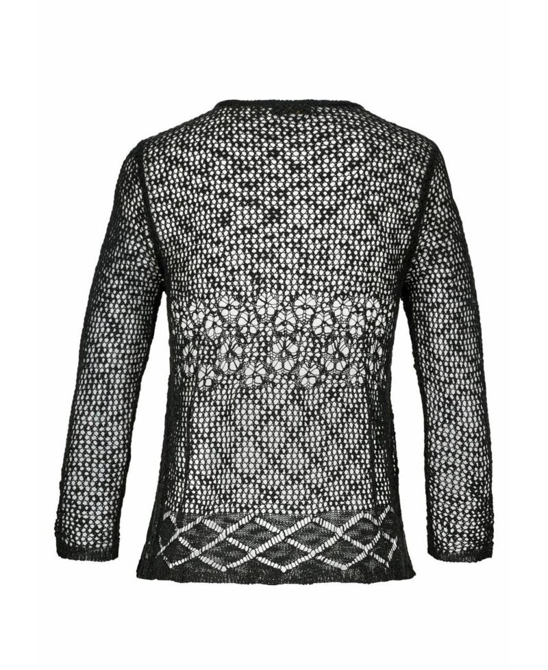 Women's Printed Open Work Crochet Everyday Comfort Cardigan