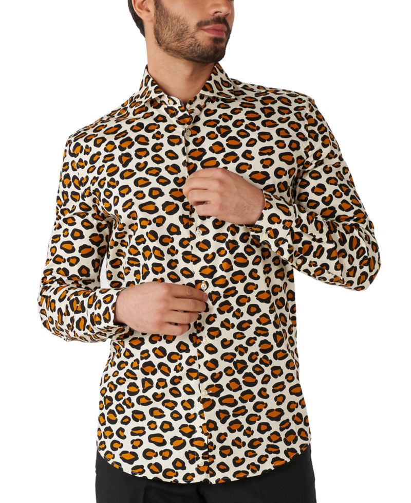 Men's Crazy Party Shirt - Long Sleeve Button Down Shirt for Men - The Jag - Slim Fit - Long sleeve