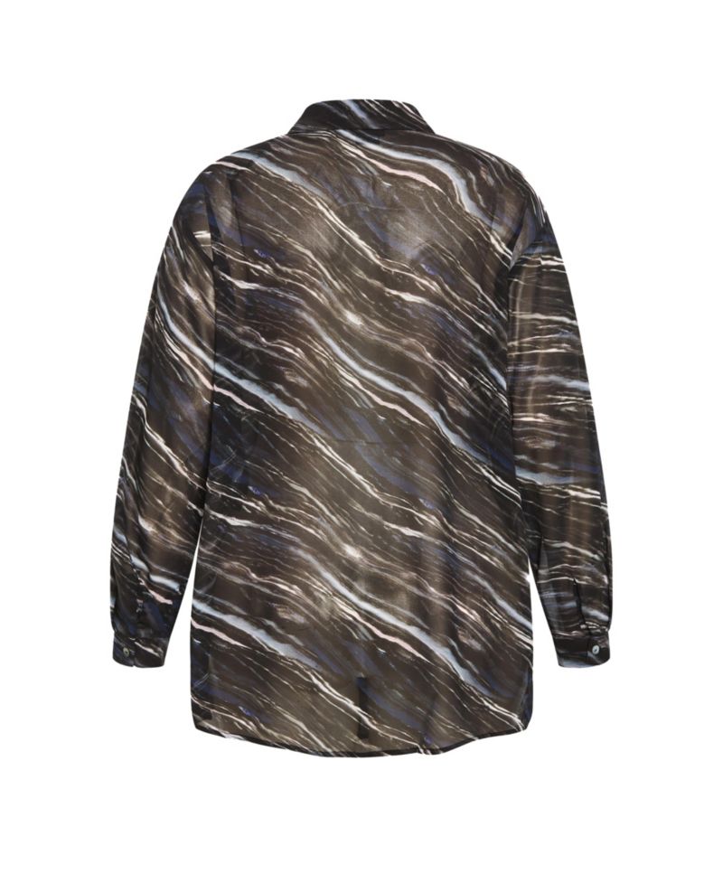 Plus Size Sheer Lover Print Shirt