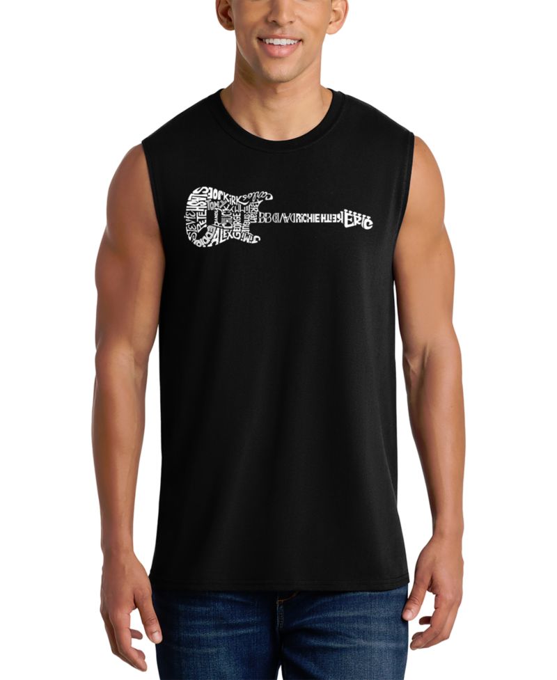 Men's Guitar Horizontal Word Art Graphic Tank Top