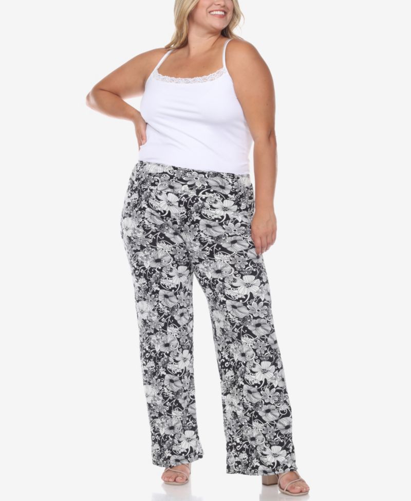 Plus Size Floral Paisley Palazzo Pants