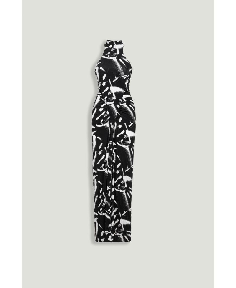 Women's Printed Halter Maxi Dress