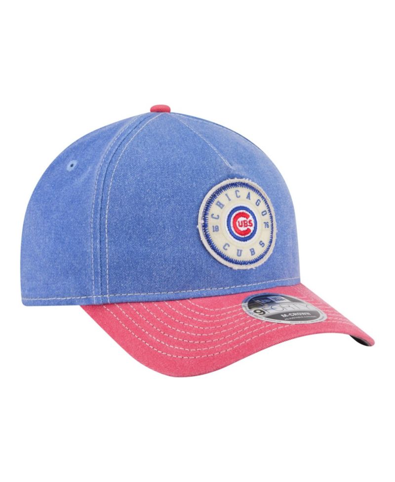 Men's Royal/Red Chicago Cubs Felt M-Crown 9FORTY Adjustable Hat
