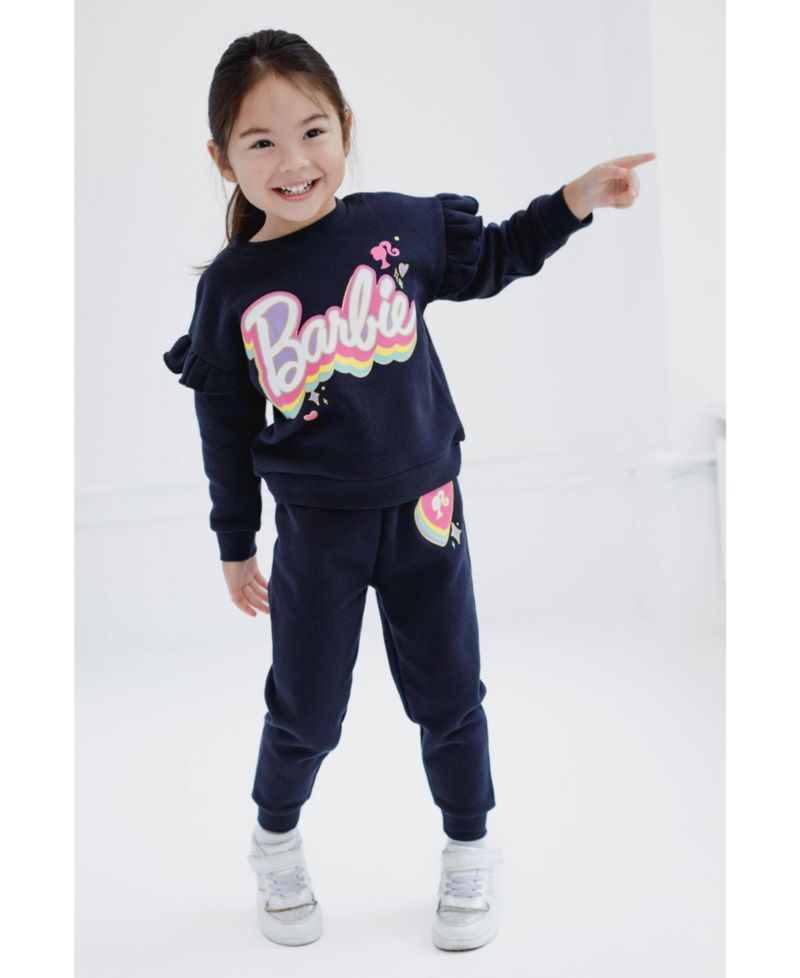Girls(6-12) Fleece Sweatshirt and Jogger Pants Outfit Set
