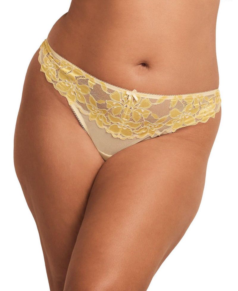 Plus Size Mellody Floral-Lace Thong