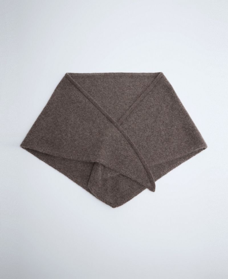 Selection Cashmere/Wool-Blend Triangular Knit Wrap Scarf