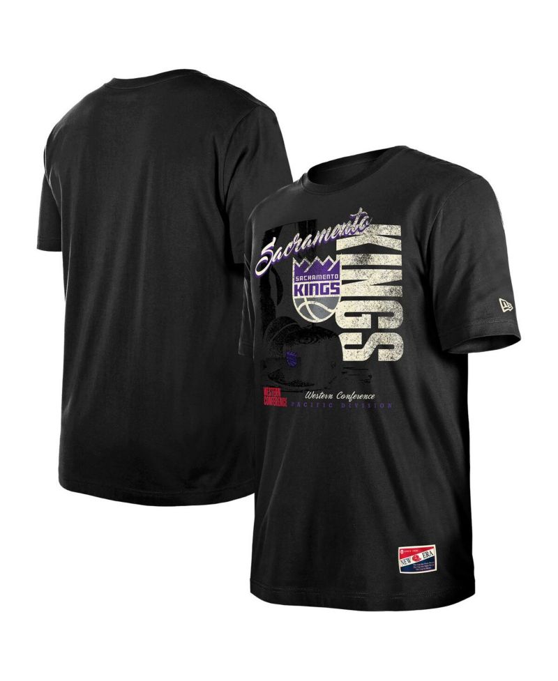 Men's Black Sacramento Kings Distressed Throwback Vintage Color Pack T-Shirt