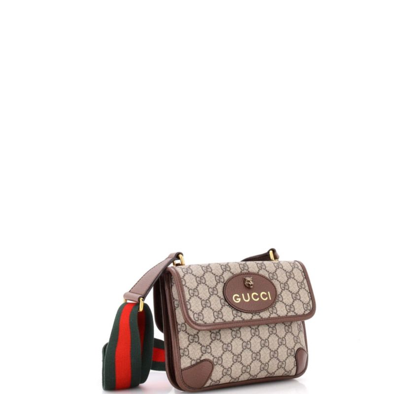 Small Neo Vintage Flap Messenger GG Coated Canvas