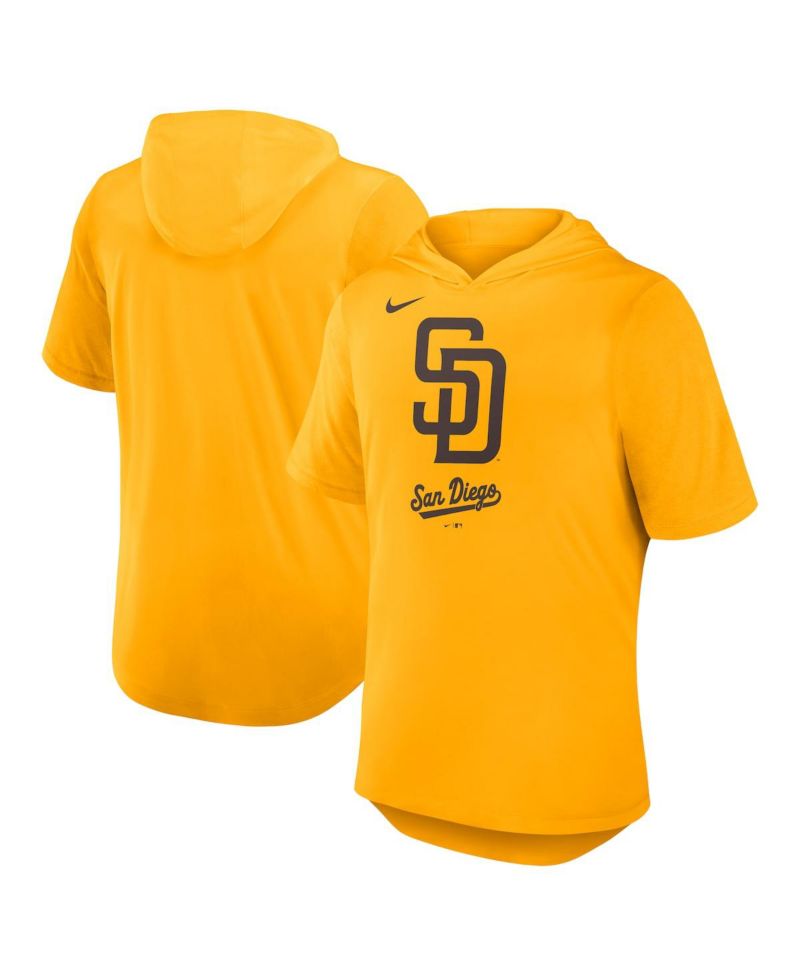 Men's Gold San Diego Padres Tri-Blend Performance Hoodie T-Shirt