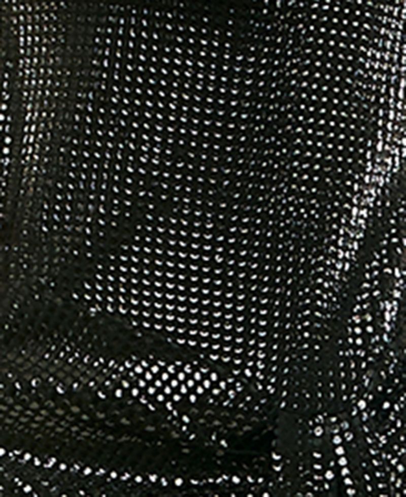 Juniors' Disco Dot Halter Cowl Neckline Sequin Mini Dress
