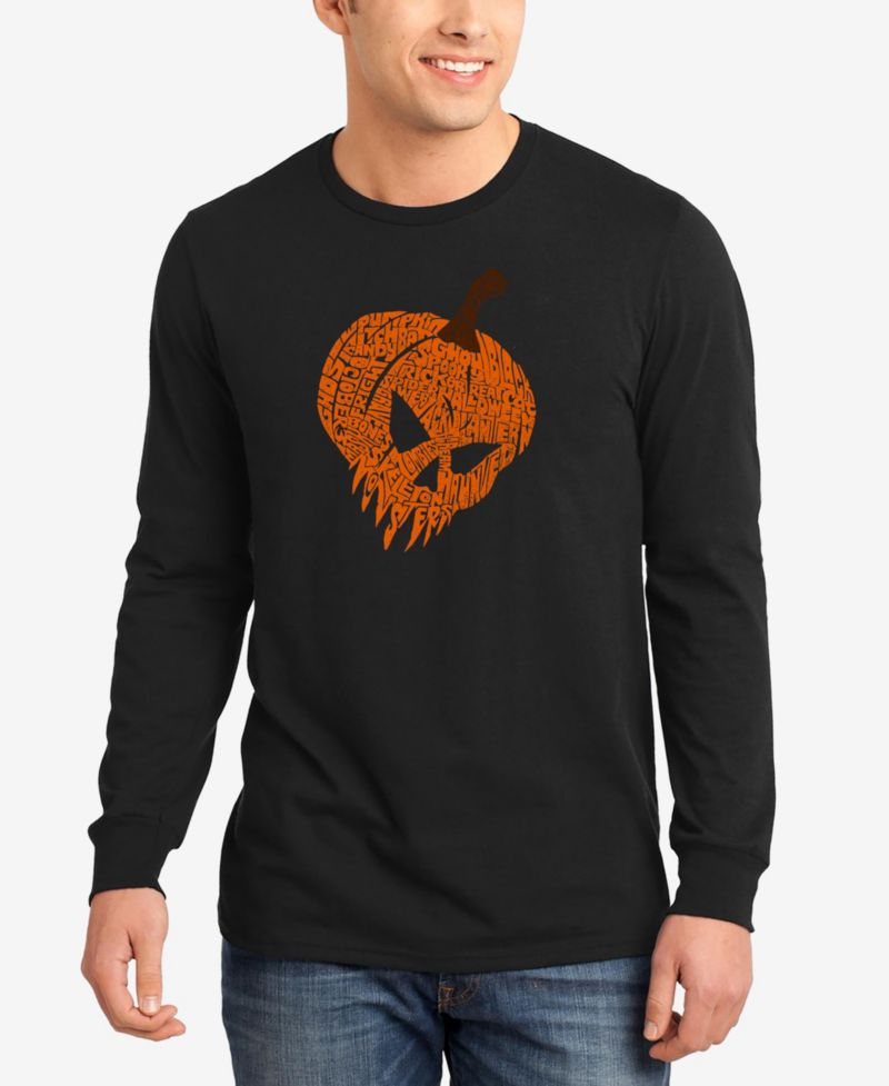 Men's Evil Pumpkin Word Art Long Sleeve T-Shirt