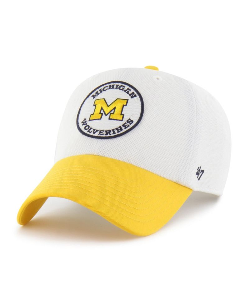 Men's and Women's '47 White/Maize Michigan Wolverines Pique Patch Clean Up Adjustable Hat