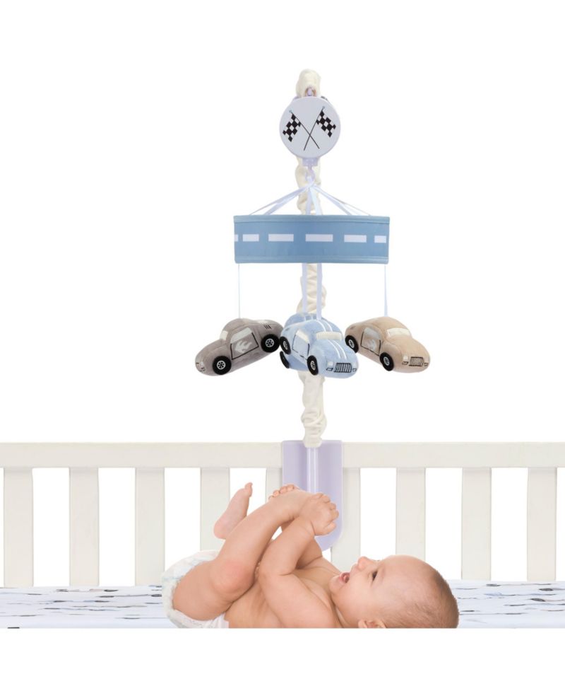 Lambs and Ivy Little Racer Musical Car/Transportation Baby Crib Mobile Soother Toy