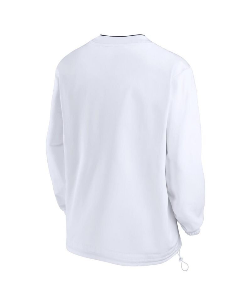 Men's White Michigan Wolverines 2024 Sideline Pullover Windshirt