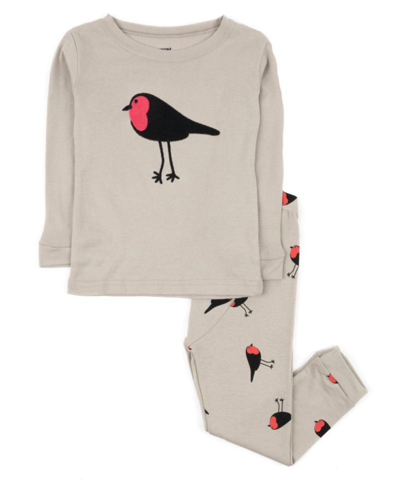 Baby Two-Piece Cotton Long Sleeve Shirt and Pants Pajama Set - Cozy Critter Prints