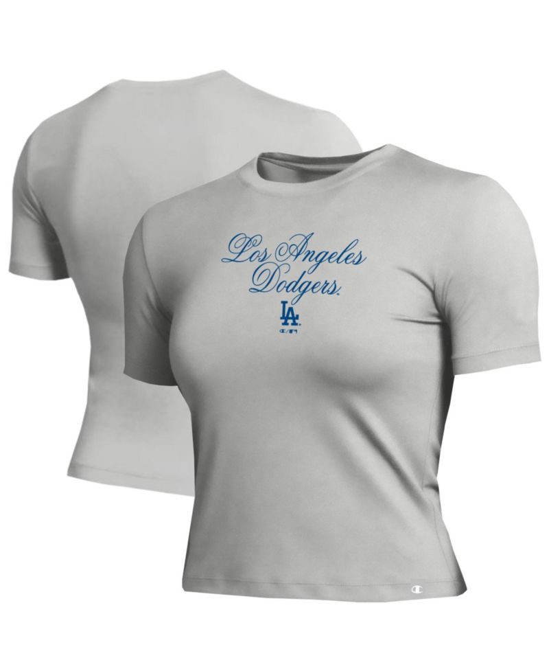 Women's Los Angeles Dodgers Cropped Fitted Graphic T-Shirt