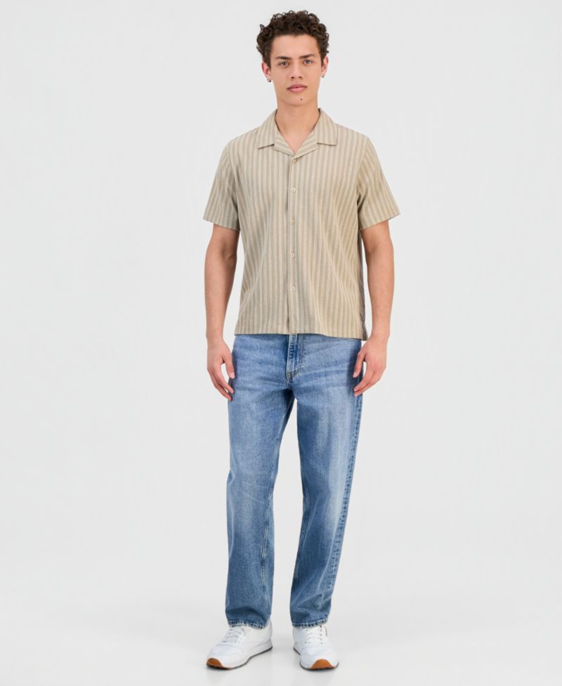 Men's Resort Blend Textured Woven Short-Sleeve Shirt